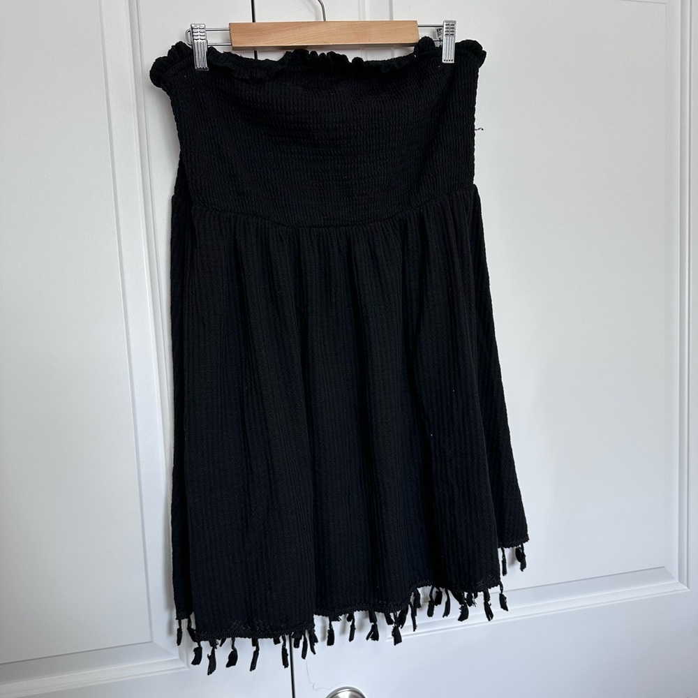 Black stretch cotton sundress